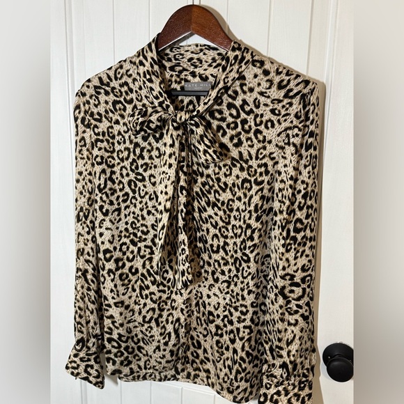 Kate Hill Leopard Print 100% Silk Blouse - Picture 1 of 5